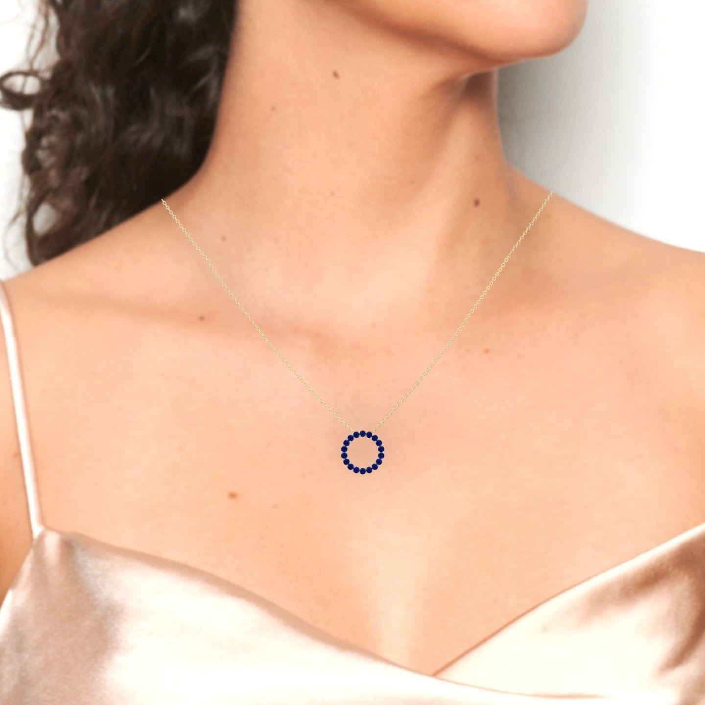 Blue Sapphire Circle Necklace - Ivanka