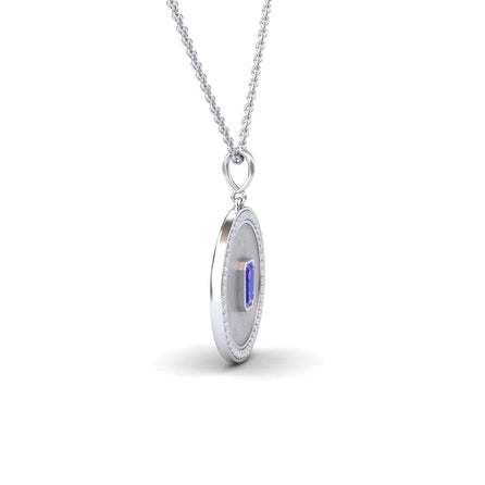 Tanzanite & Diamond Textured Medallion Necklace - Jasmine