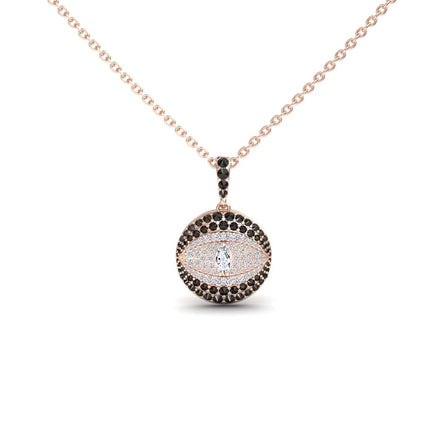 White & Black Diamond Evil Eye Medallion Necklace - Kaitlyn