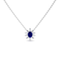 Blue Sapphire & Diamond Starburst Necklace - Laura