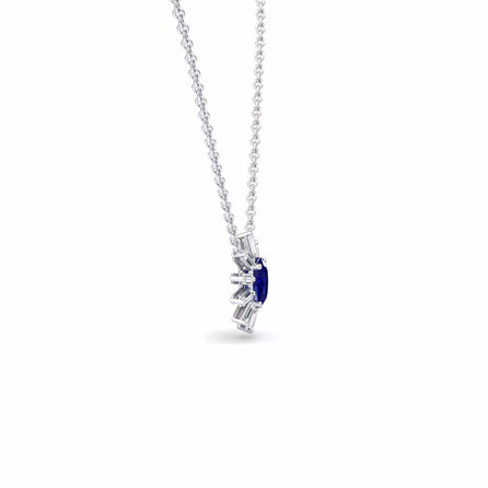 Blue Sapphire & Diamond Starburst Necklace - Laura