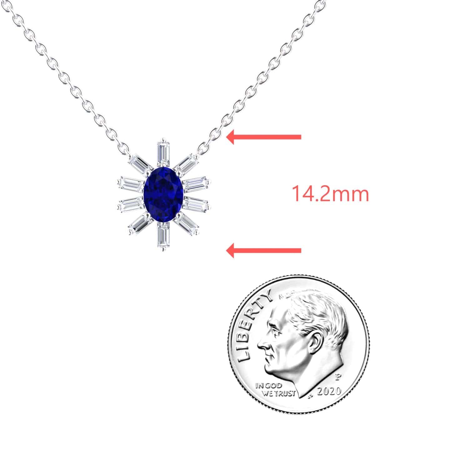 Blue Sapphire & Diamond Starburst Necklace - Laura