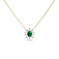 Emerald & Diamond Starburst Necklace - Laura