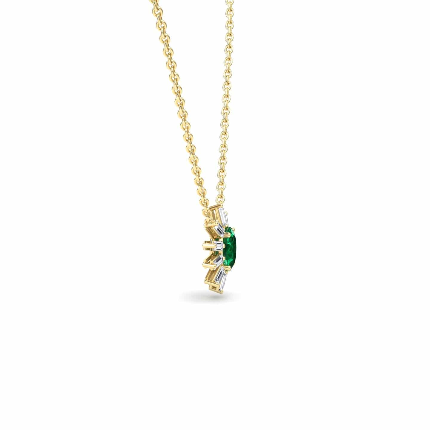Emerald & Diamond Starburst Necklace - Laura