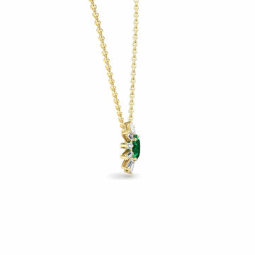 Emerald & Diamond Starburst Necklace - Laura