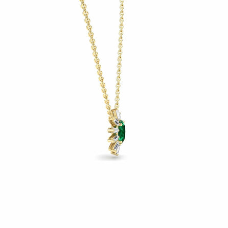 Emerald & Diamond Starburst Necklace - Laura