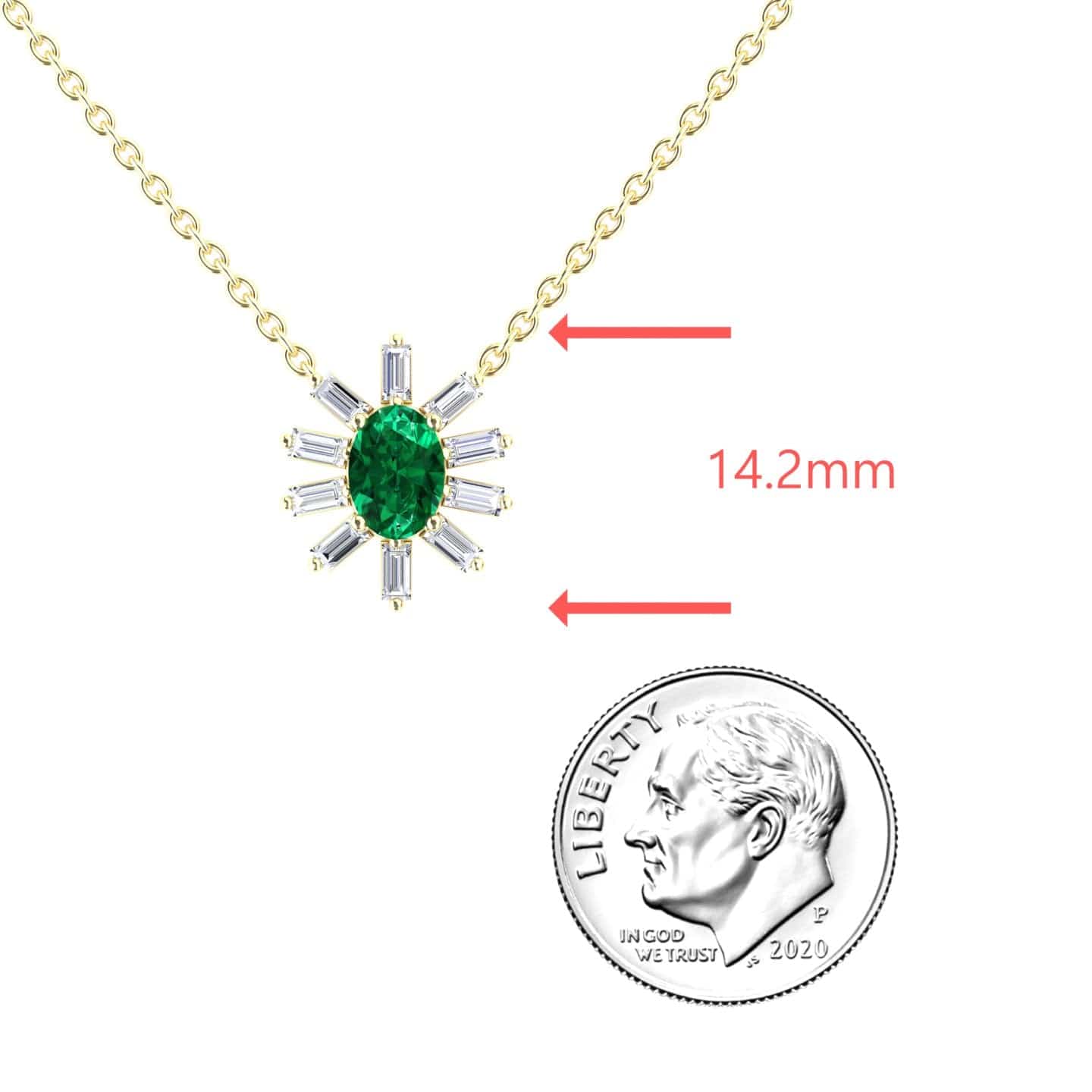 Emerald & Diamond Starburst Necklace - Laura