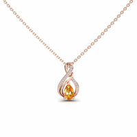 Citrine & Diamond Infinity Twist Necklace - Maddison