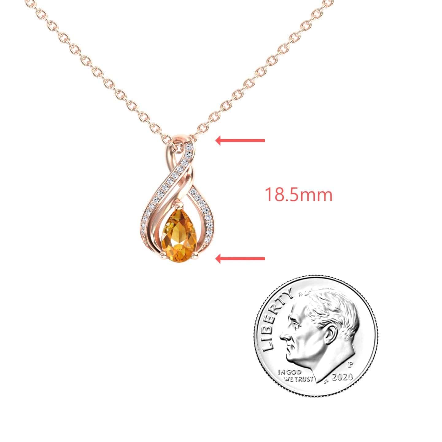 Citrine & Diamond Infinity Twist Necklace - Maddison