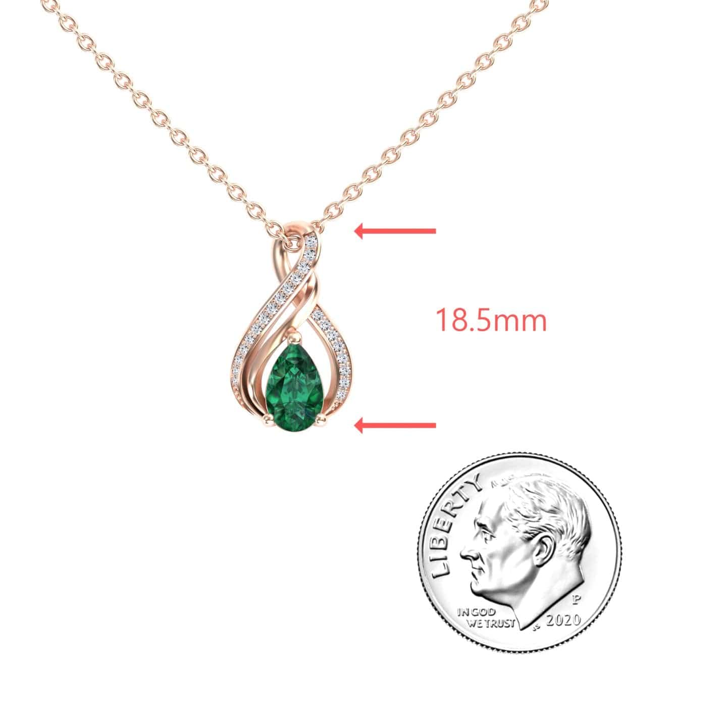 Emerald & Diamond Infinity Twist Necklace - Maddison