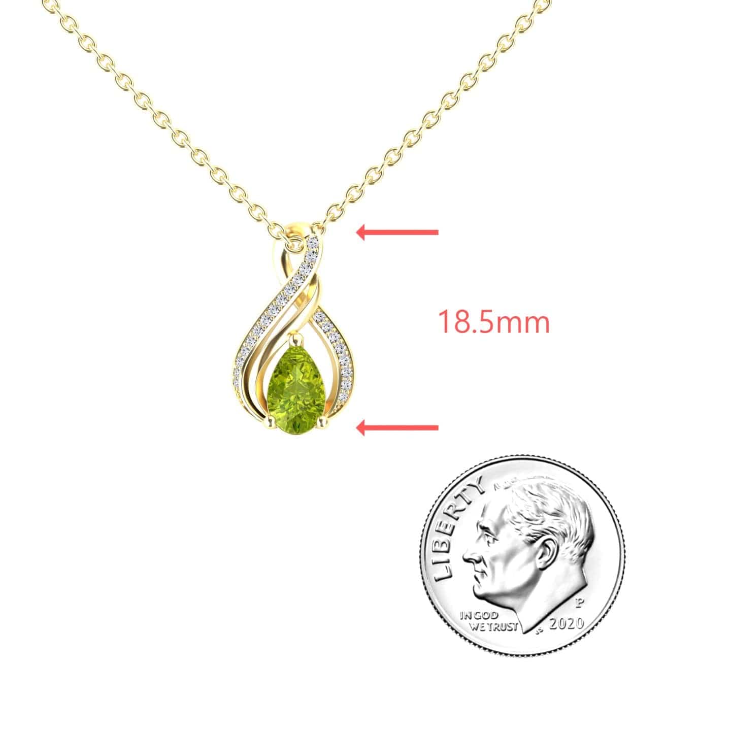 Peridot & Diamond Infinity Twist Necklace - Maddison