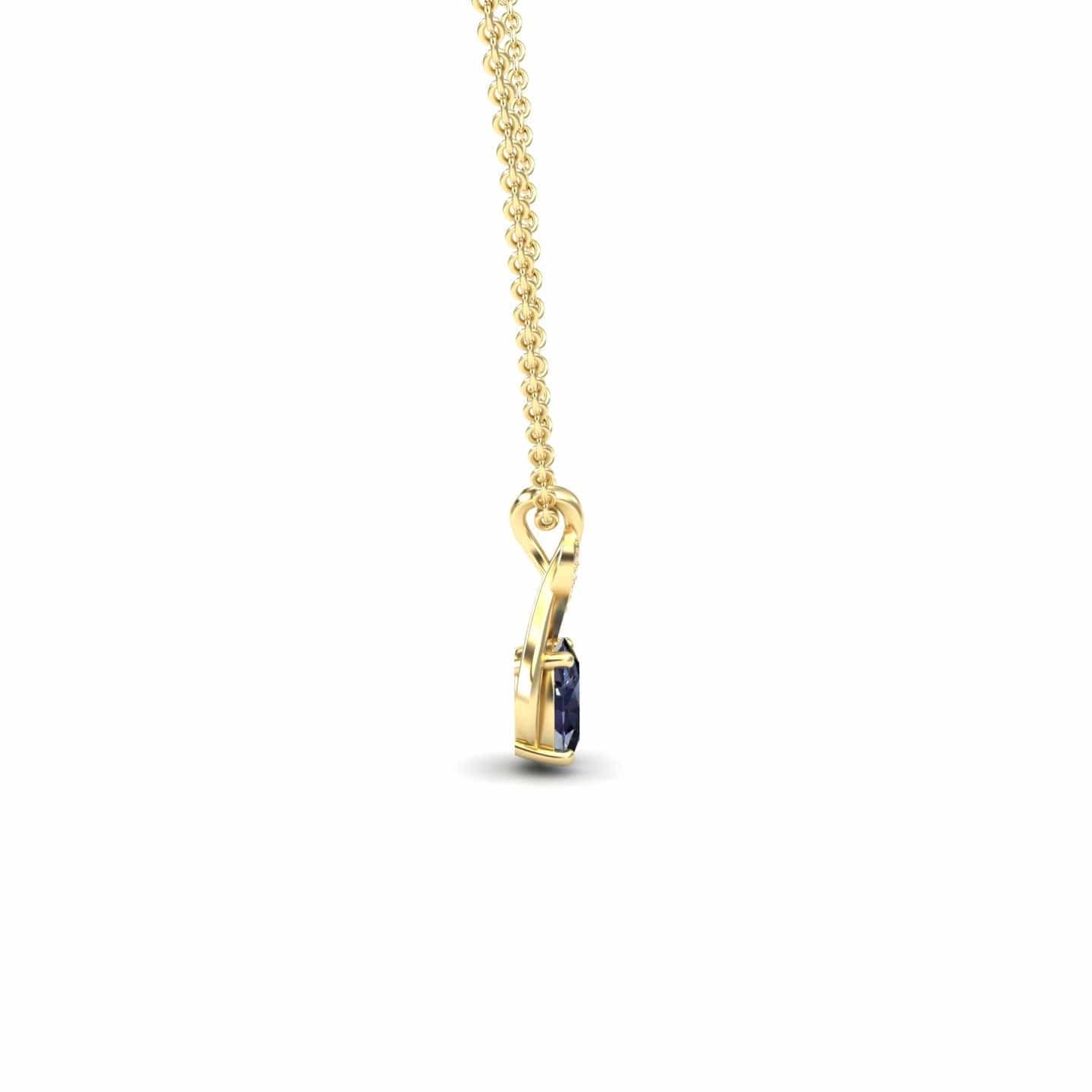 Lab Grown Alexandrite & Diamond Swirl Necklace - Natalia