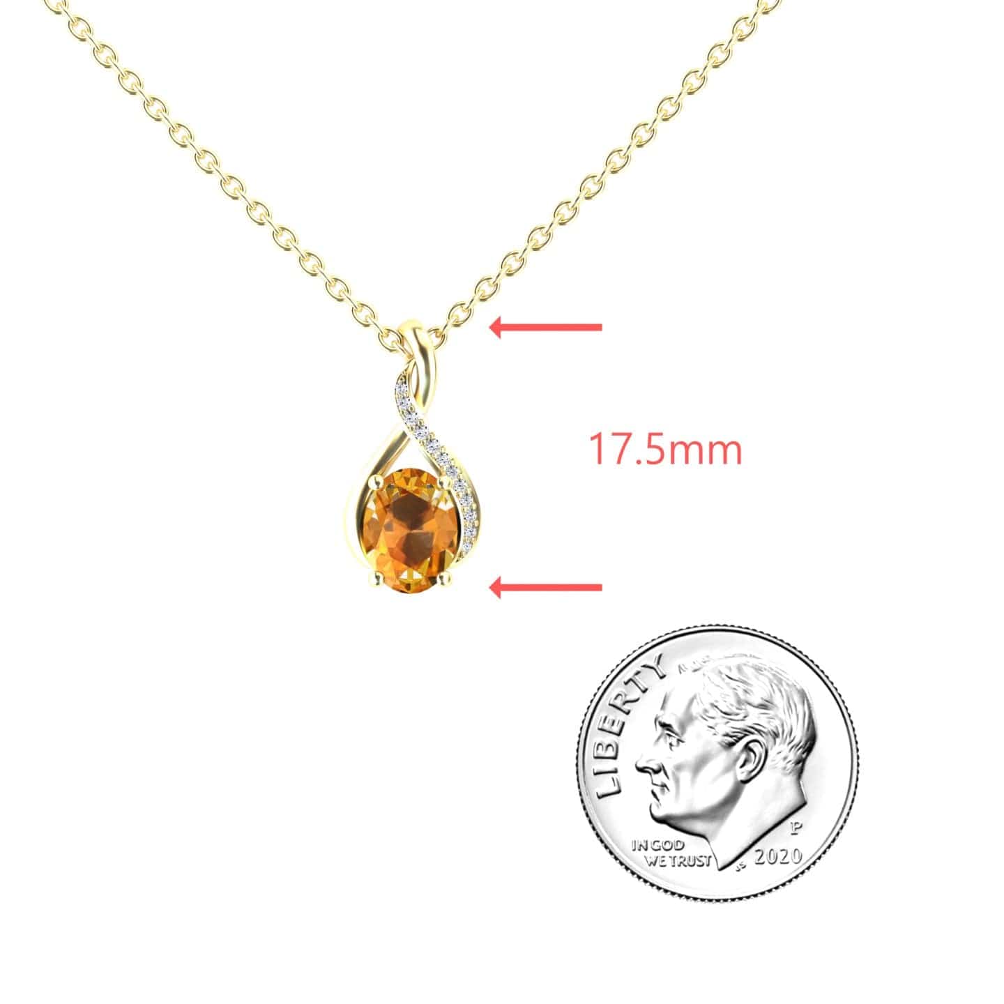 Citrine & Diamond Swirl Necklace - Natalia