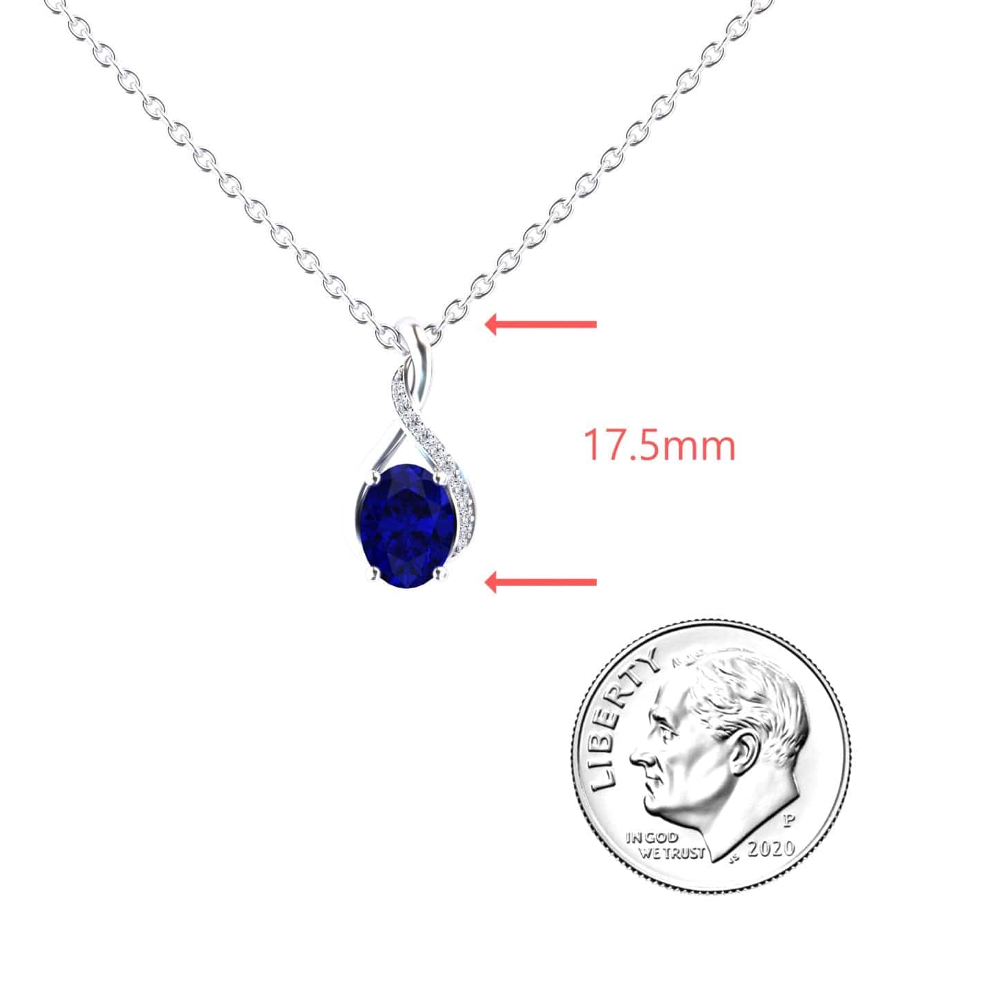 Blue Sapphire & Diamond Swirl Necklace - Natalia