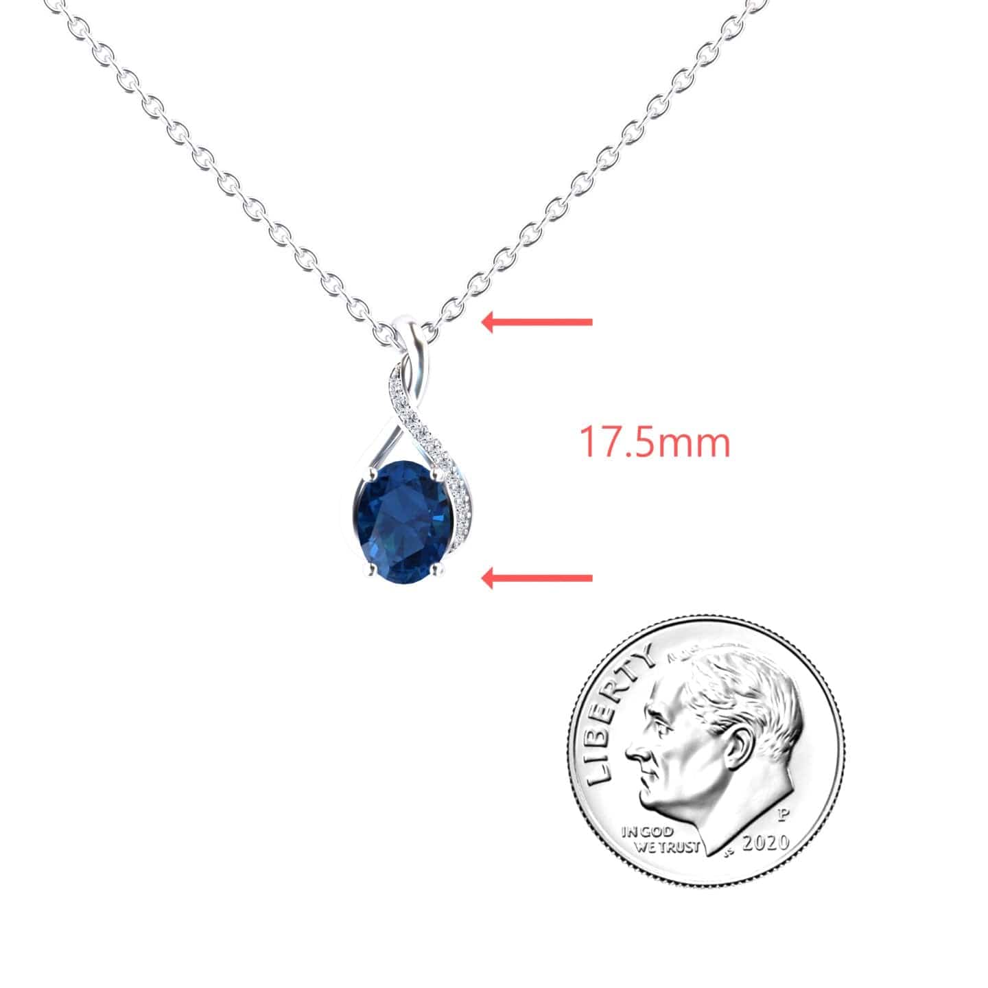 London Blue Topaz & Diamond Swirl Necklace - Natalia