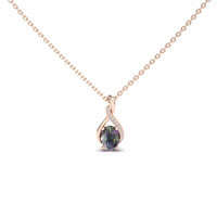 Mystic Green Topaz & Diamond Swirl Necklace - Natalia