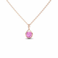 Lab Grown Pink Sapphire Infinity Teardrop Necklace - Paulina