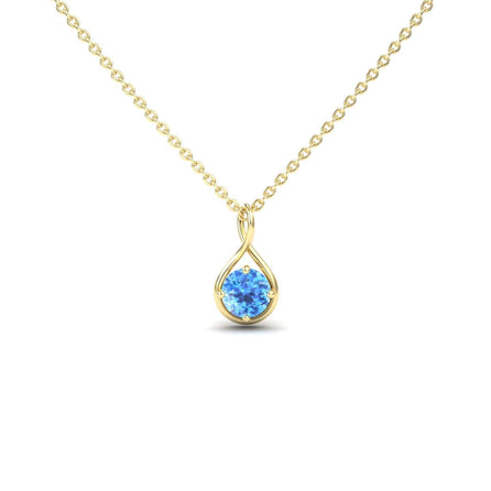 Swiss Blue Topaz Infinity Teardrop Necklace - Paulina