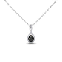 Pear Black & White Diamond Twist Fancy Pendant - MYSP38