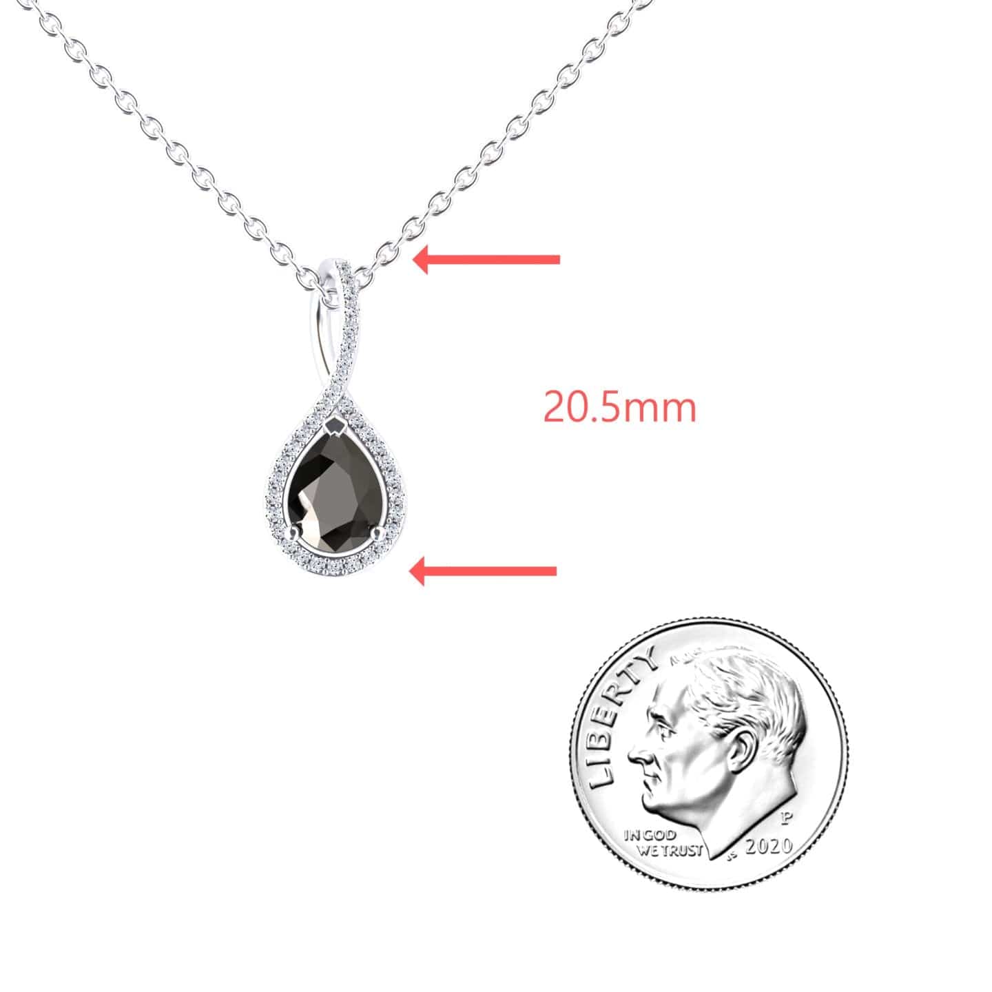 Pear Black & White Diamond Twist Fancy Pendant - MYSP38