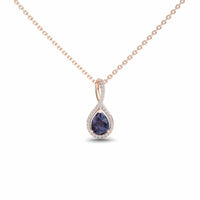 Pear Lab Grown Alexandrite & White Diamond Twist Fancy Pendant - MYSP38