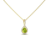 Peridot & White Diamond Twist Fancy Necklace - MYSP38