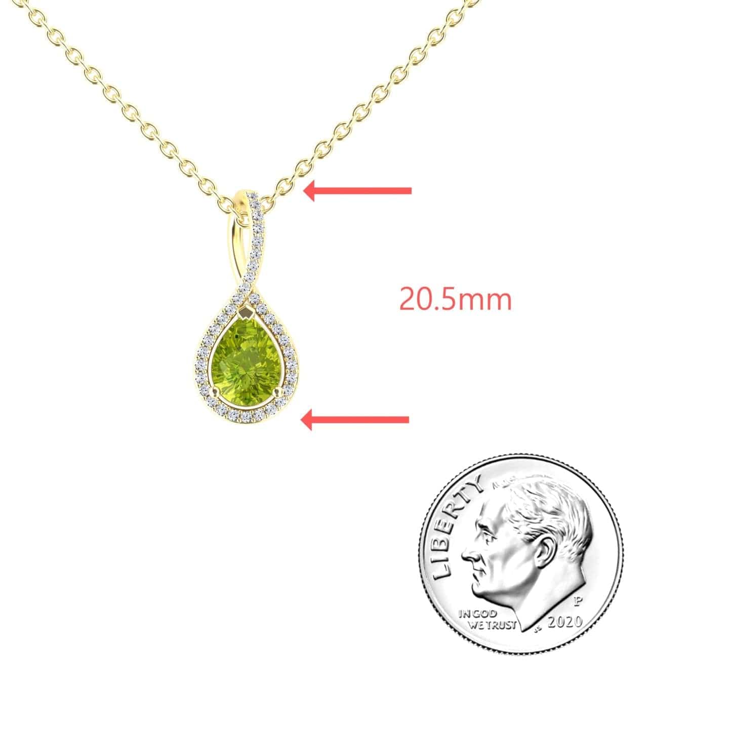 Peridot & White Diamond Twist Fancy Necklace - MYSP38