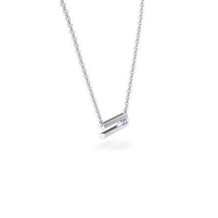 Aquamarine Bar Necklace - Cecilia