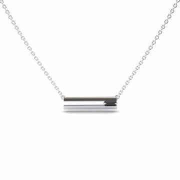 Black Diamond Bar Necklace - Cecilia