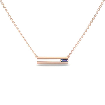 Lab Grown Alexandrite Bar Necklace - Cecilia