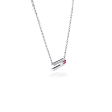 Pink Tourmaline Bar Necklace - Cecilia