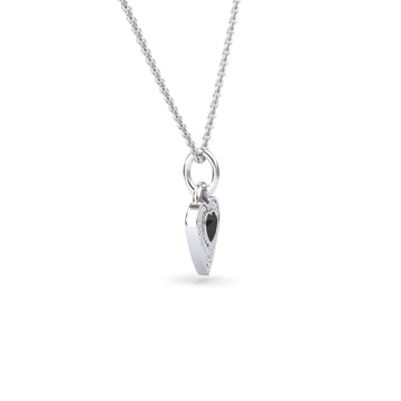 Black & White Diamond Heart Necklace - Tara