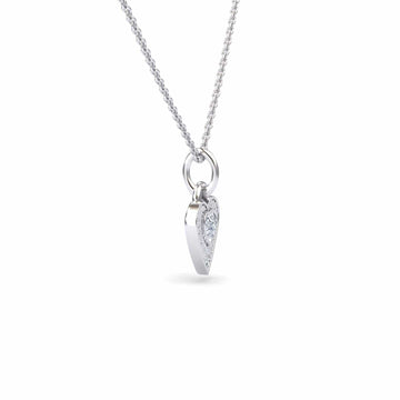 Lab Grown White Diamond Heart Necklace - Tara