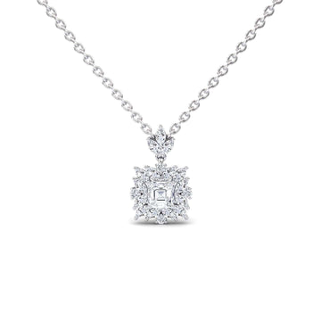 Diamond Halo Necklace - Zeina