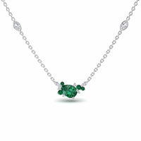 Emerald & Diamond Bouquet Necklace - Daria