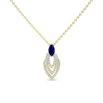 Blue Sapphire & Diamond Layered Necklace - Salma