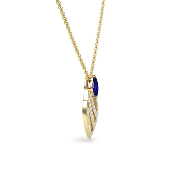 Blue Sapphire & Diamond Layered Necklace - Salma