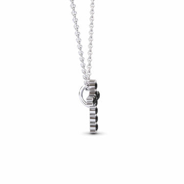 Black Diamond Cross Classic Prong Set Necklace - Pranita