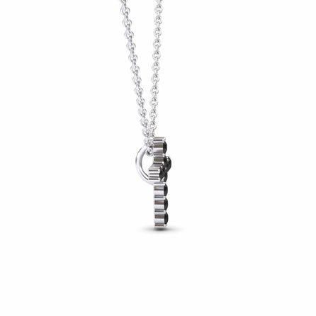 Black Diamond Cross Classic Prong Set Necklace - Pranita