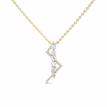 White Diamond Lightning Bolt Necklace - Tanya