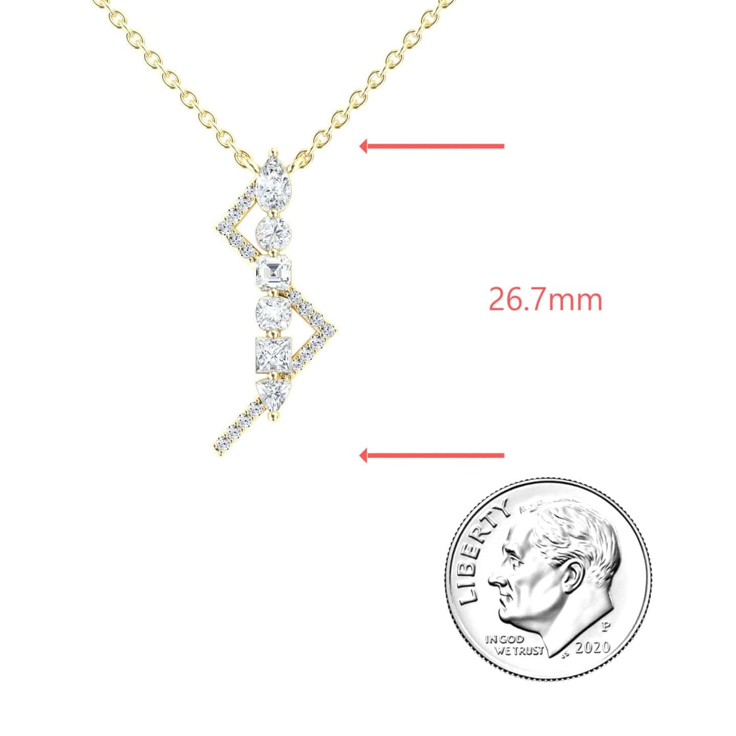 White Diamond Lightning Bolt Necklace - Tanya