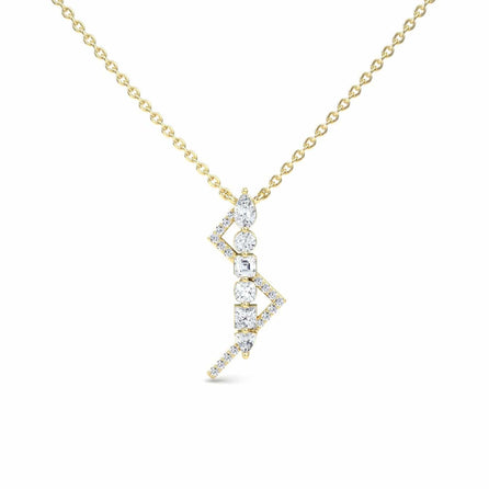 Lab Grown White Diamond Lightning Bolt Necklace - Tanya