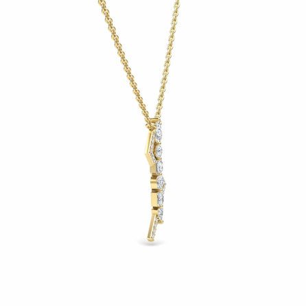Lab Grown White Diamond Lightning Bolt Necklace - Tanya