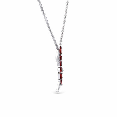 Ruby & Diamond Lightning Bolt Necklace - Tanya