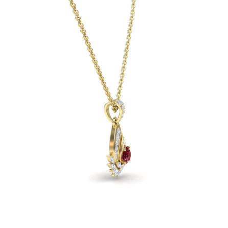 Ruby & Diamond Swirl Necklace - Caoimhe