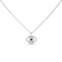 Blue Sapphire & Diamond Eye Necklace - Elise