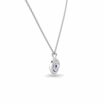 Blue Sapphire & Diamond Eye Necklace - Elise
