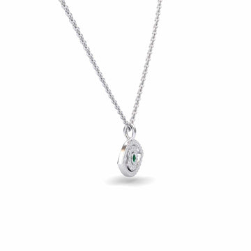 Emerald & Diamond Eye Necklace - Elise