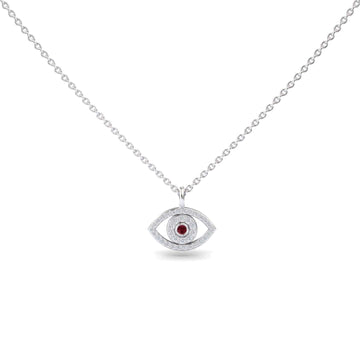 Ruby & Diamond Eye Necklace - Elise