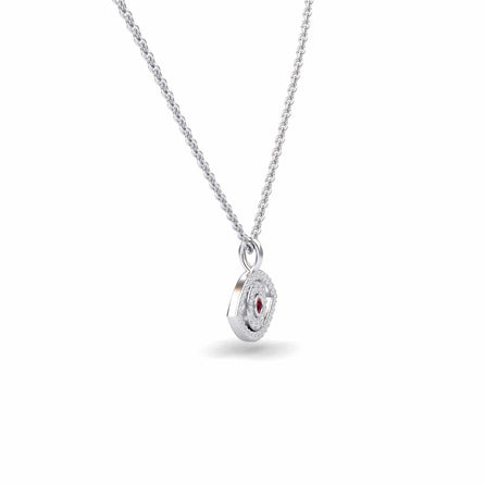 Ruby & Diamond Eye Necklace - Elise